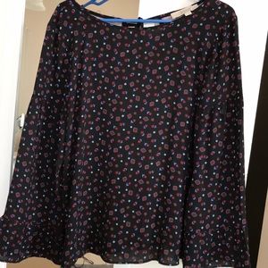 Black with print blouse